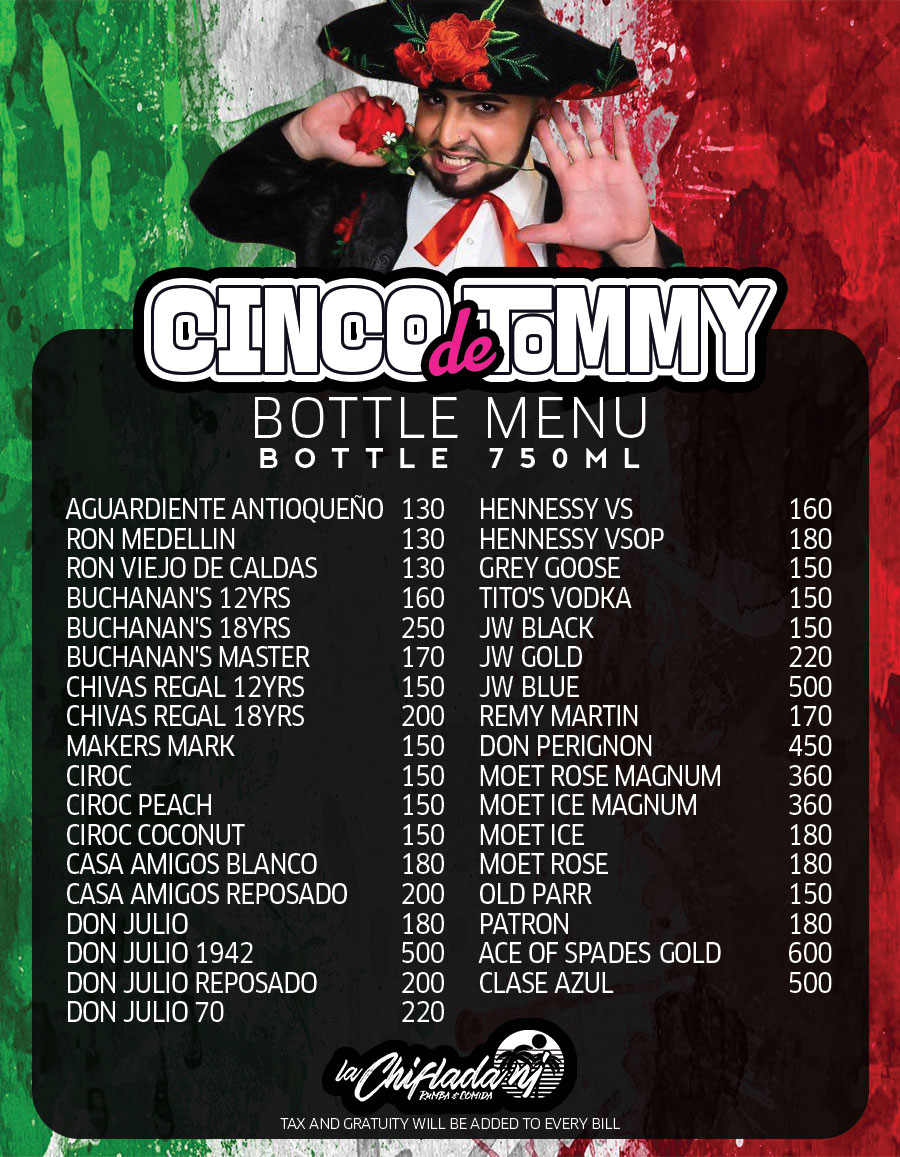 LA-CHIFLADA-FRIDAY-bottle-MENU-cinco-de-tommy-2022