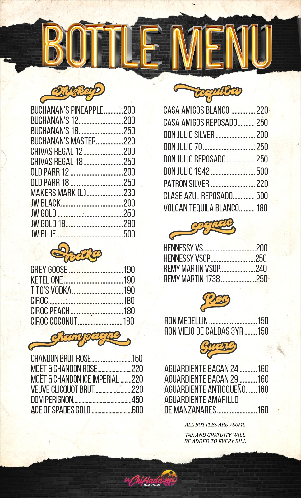bottle menu 52925 bottle menu 52925